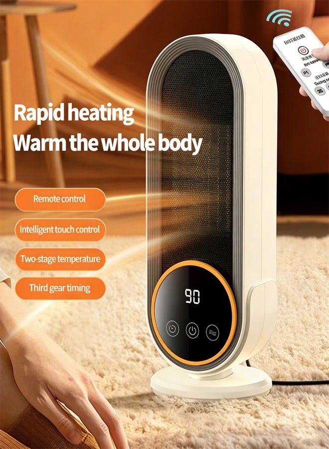 زيترا 1200W PTC سخان السيراميك الرياح الدافئة الرياح الباردة متوافقة برج مروحة الإعصار 2 ثانية دافئة الوضع الإيكولوجي تصميم صامت التحكم عن بعد لوحة عرض LED وظيفة التوقيت زاوية واسعة إمدادات الهواء التلقائي إيقاف منع الإفراط في التدفئة خفيفة الوزن المدمجة دافئة القدمين سخان سطح المكتب مصغرة توفير الطاقة معدات التدفئة مكتب غرفة النوم غرفة المعيشة غرفة الملابس المرحاض أجهزة الشتاء - Image 1